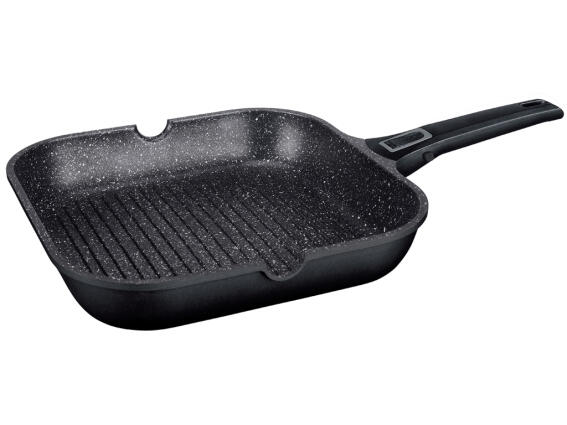 Αντικολλητικό Τηγάνι Γκριλ (Grill) 28cm με Μαρμάρινη επίστρωση, πάτο Induction και Αποσπώμενη Λαβή