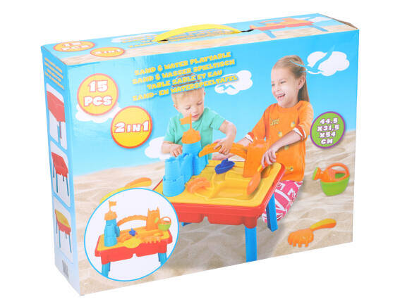 Eddy Toys Παιδικό Τραπέζι 2 σε 1 για Άμμο και Νερό 15 τεμαχίων, 44.5x54x31.5cm, 45610