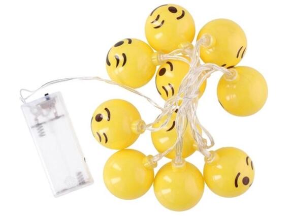 Grundig Gruding φωτιζόμενη Led γιρλάντα με 10 λαμπάκια emojis μήκους 110 cm, με μπαταρίες, 13153