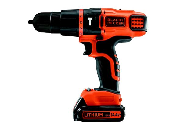 Black+Decker Δραπανοκατσάβιδο 2 ταχυτήτων με μπαταρία λιθίου, 14.4V και τσάντα μεταφοράς