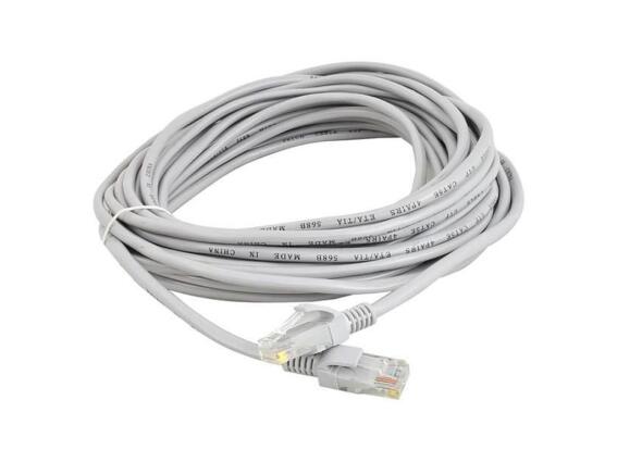 Καλώδιο Δικτύου Ethernet LAN RJ45 UTP CAT5E μήκους 10 μέτρων, σε γκρι χρώμα