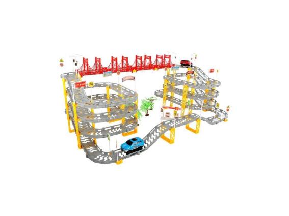 Παιδικό παιχνίδι Γίγα πίστα αυτοκινητόδρομος 8 μέτρων με 4 ορόφους και 2 αυτοκινητάκια, 83x50x33cm