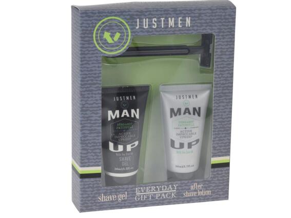 Just Men Σετ δώρου με After Shave Lotion, gel Ξυρίσματος και ξυραφάκι