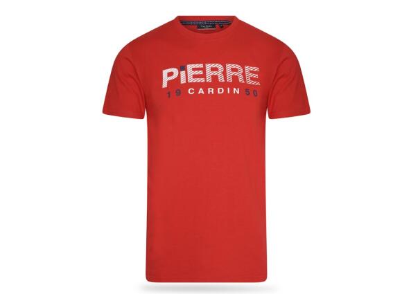 Pierre Cardin Ανδρικό Μπλουζάκι T-shirt με τύπωμα και κοντό μανίκι, σε Κόκκινο χρώμα XLarge