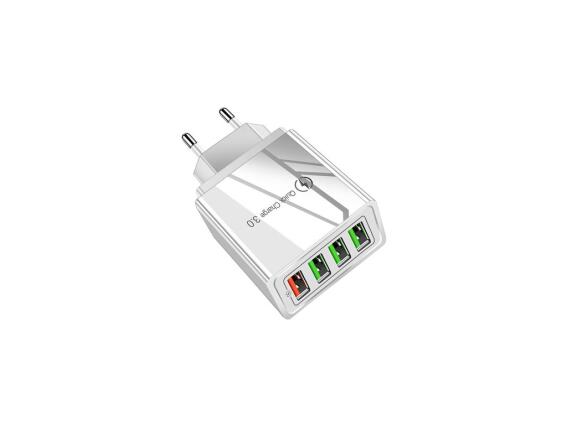 Universal Φορτιστής Αντάπτορας με 4 Θύρες USB 2.1A, Quick Fast Charger Γκρι