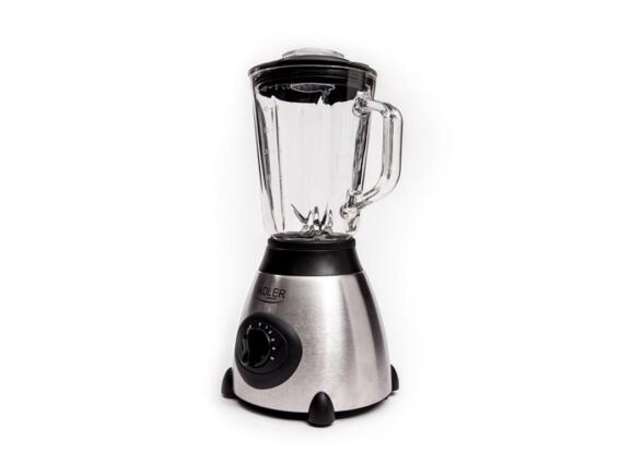 Adler Μπλέντερ Blender Smoothie Maker Inox 600W Με Γυάλινη Κανάτα 1.5l, 24x24x32.5 cm