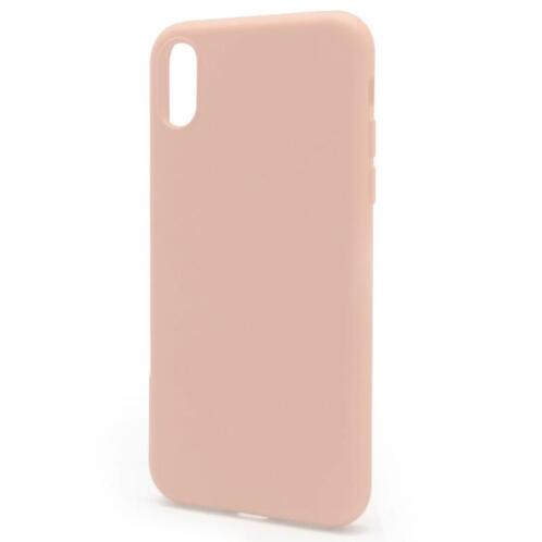 Θήκη Liquid Silicon inos Apple iPhone X/ iPhone XS L-Cover Σομόν