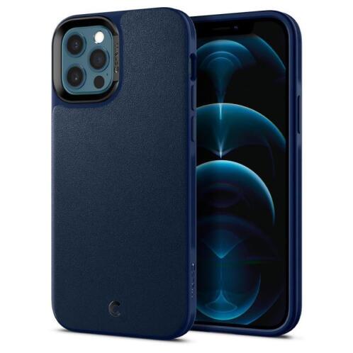 Θήκη Soft TPU & PC Spigen Ciel Leather Brick Apple iPhone 12/ 12 Pro Μπλε