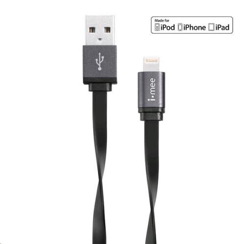 Καλώδιο Σύνδεσης USB 2.0 imee Metallic USB A σε MFI Lightning 1m Μαύρο