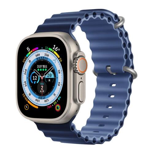 Λουράκι Devia Sport6 Silicone Apple Watch (42/ 44/ 45/ 49mm) Deluxe Two-Tone Μπλε-Γαλάζιο