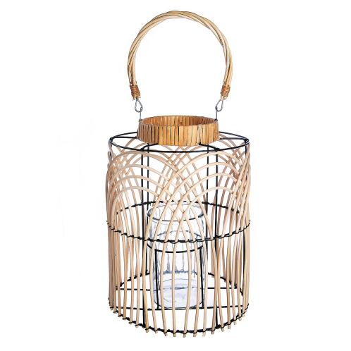 ARTELIBRE Φανάρι Φυσικό/Μαύρο Rattan/Μέταλλο 33cm