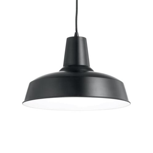 Ideal Lux Κρεμαστό Φωτιστικό Οροφής Μονόφωτο Moby SP1 093659 E27 max 1 x 42W Μαύρο