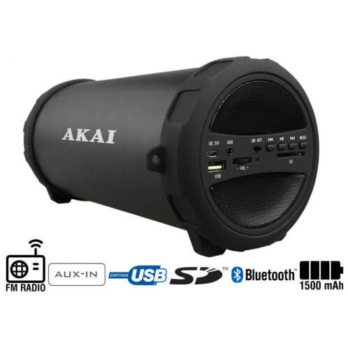 Akai Φορητό Hχείο Bluetooth Mε Rαδιόφωνο USB Aux-In Kαι Kάρτα SD ABTS-11B 10 W