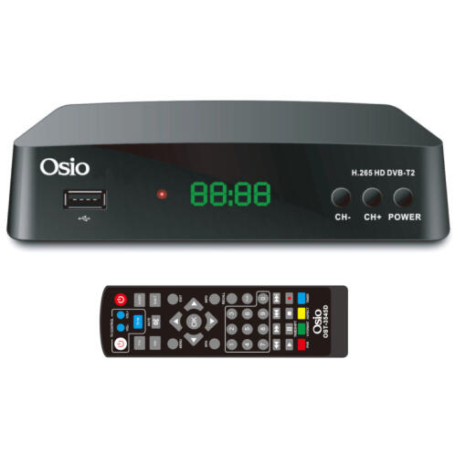 Osio OST-3545D DVB-T/T2 Full HD H.265 MPEG-4 Ψηφιακός δέκτης με USB και χειριστήριο για TV & δέκτη