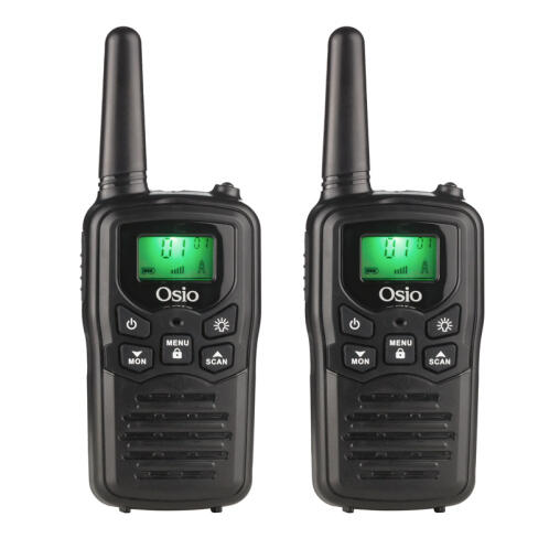 Osio OPM-1050 Mαύρο Επαναφορτιζόμενο PMR Walkie Talkie με φακό και καλώδιο 8 km – 0.5W