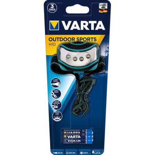 VARTA HEADLIGHT Sports H10 Blue +3xAAA