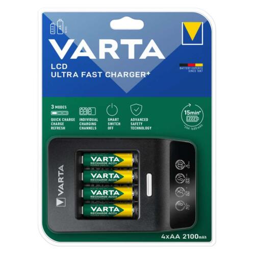 VARTA ULTRA FAST CHARGER 15min* + 4xAA 2.100mAh