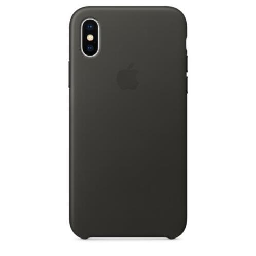 Apple Leather Case iPhone X Charcoal Gray