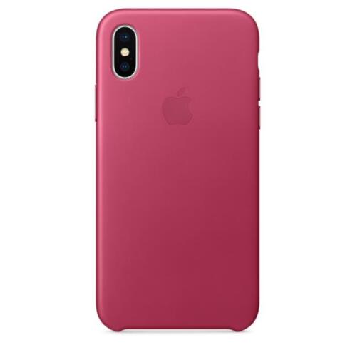 Apple Leather Case iPhone X Pink Fuchsia