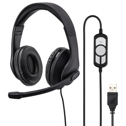 Hama "HS-USB300", PC USB Office Headset Stereo, Μαύρο