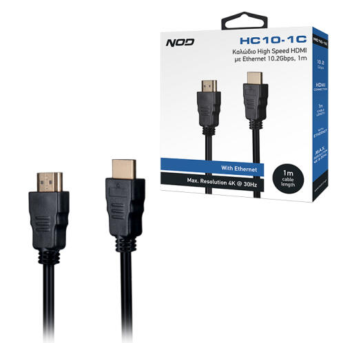 NOD Καλώδιο High Speed HDMI με Ethernet 10.2Gbps 1m. HC10-1C