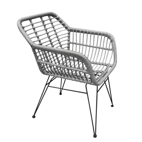 ARTELIBRE Καρέκλα Κήπου TERESINA Γκρι/Μαύρο Μέταλλο/Rattan 58x59x81cm