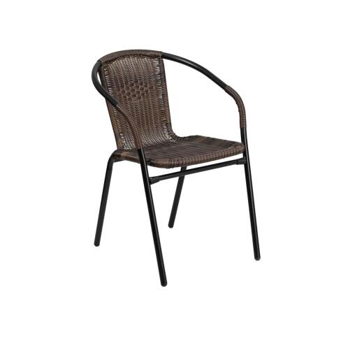 ArteLibre Πολυθρόνα Rattan Mercury Καφέ/Μαύρο 54x61x73cm