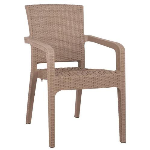 ArteLibre Καρέκλα Κήπου Rattan 58x55x87cm Cappuccino