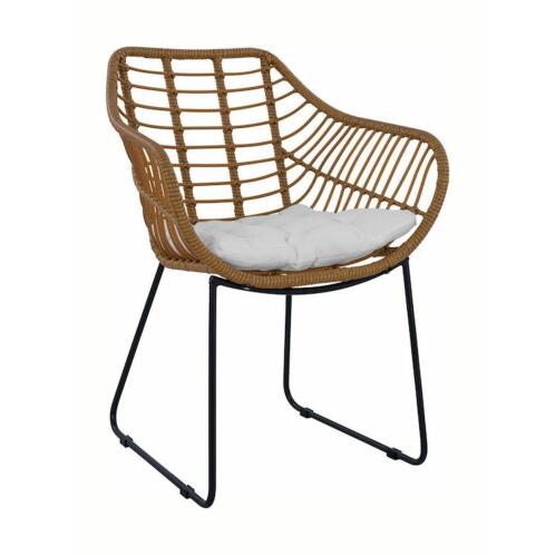 ArteLibre Πολυθρόνα Κήπου Kalambo Αλουμίνιο/Rattan 56x57x81cm Φυσικό/Μαύρο