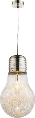 Globo Lighting Κρεμαστά LEVIN μονόφωτο νίκελ ματ  1xE27