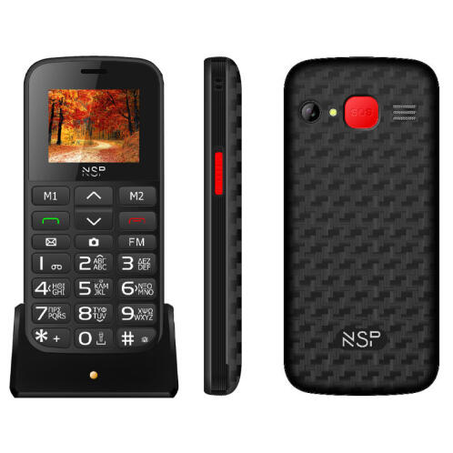 NSP 2000DS BLACK (Greek Menu) Κινητό τηλέφωνο Dual SIM με BT, οθόνη 1.8″, κουμπί SOS και hands-free