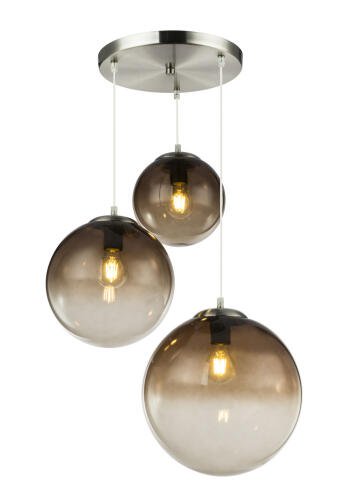 Globo Lighting Κρεμαστά VARUS τρίφωτο νίκελ  3xE27