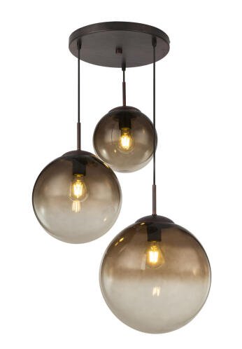 Globo Lighting Κρεμαστά VARUS τρίφωτο καφέ   3xE27