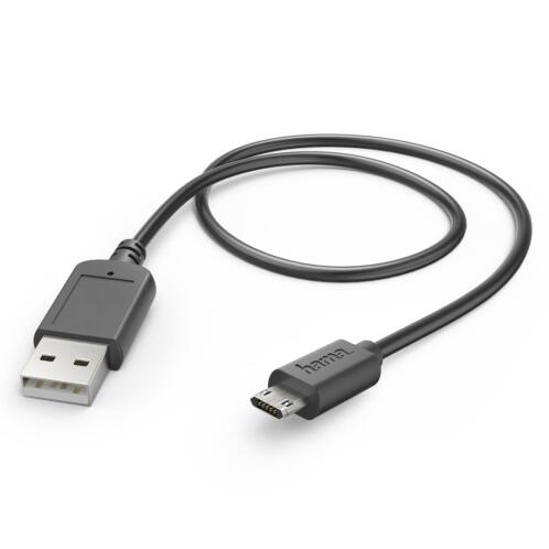 Hama Καλώδιο φόρτισης / δεδομένων, Micro-USB, ανθεκτικό στη στρέψη, 1,4m, μαύρο