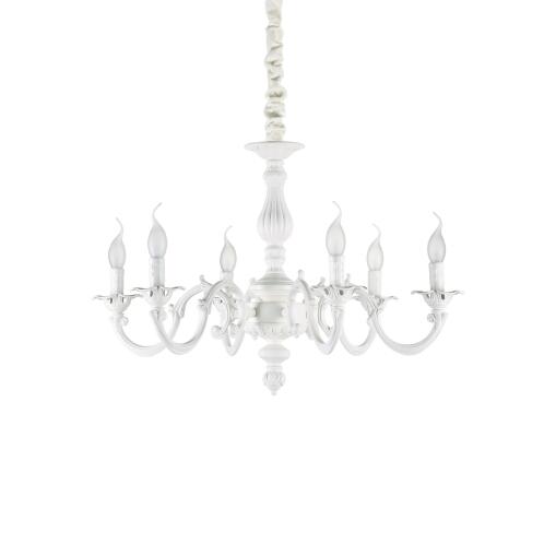 Ideal Lux Κρεμαστό Φωτιστικό Οροφής Πολύφωτο Justine SP6 197500 E14 max 6 x 40W Λευκό