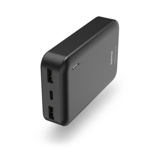 Hama "Pocket 10" Power Pack, 10000 mAh, Έξοδοι: 2x USB-A, ανθρακί