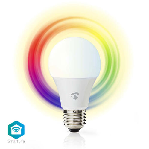 NEDIS Wi-Fi έξυπνη λάμπα RGB LED, E27, A60, 6W, 470 lm, WIFILC10WTE27