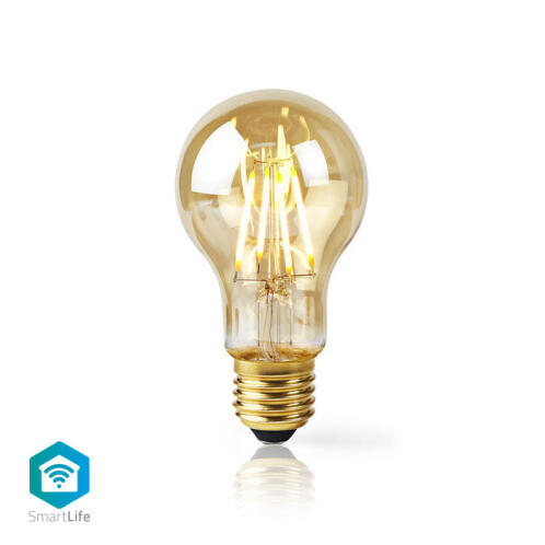 NEDIS Wi-Fi έξυπνη λάμπα Filament Retro LED, E27, A60, 5W, 500lm, WIFILF10GDA60