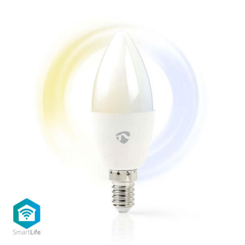 NEDIS Wi-Fi έξυπνη λάμπα LED, E14, Candle, 4.5W, 350lm, WIFILW10WTE14