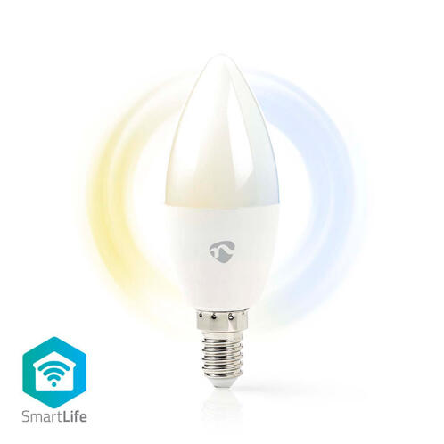 NEDIS Wi-Fi έξυπνη λάμπα LED, E14, Candle, 4.9W, 470lm. NEDIS WIFILRW10E14