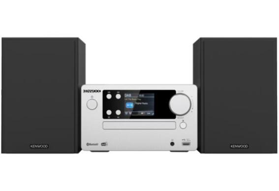 KENWOOD MICRO HI-FI SYSTEM DAB, CD, USB, BT &AUDIO STREAMING SILVER M-725DAB-S