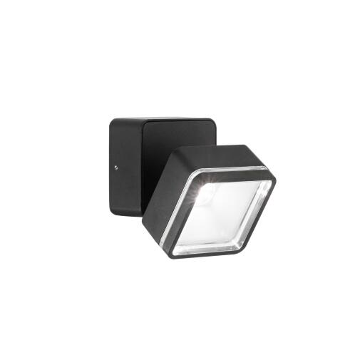 Ideal Lux Φωτιστικό Επίτοιχο Omega AP Square 4000K Led 7W Μαύρο