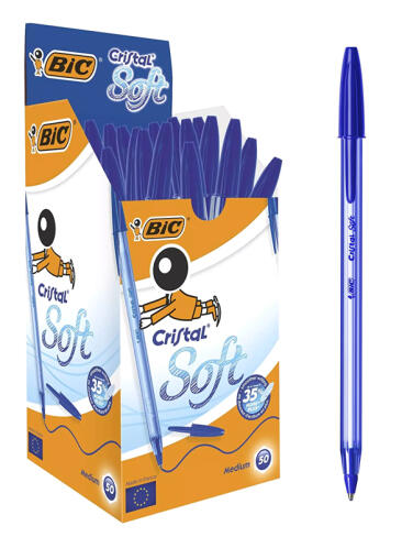 BIC στυλό διαρκείας Cristal Soft με μύτη 1.2mm μπλε 50τμχ