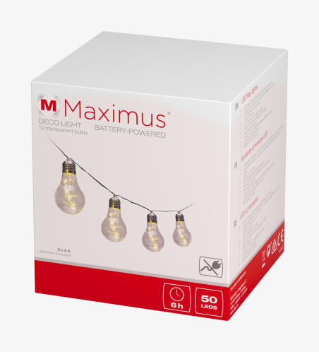 MAXIMUS γυρλάντα deco led  2.70 μέτρα 50 LED  30LM 10 λαμπτήρες