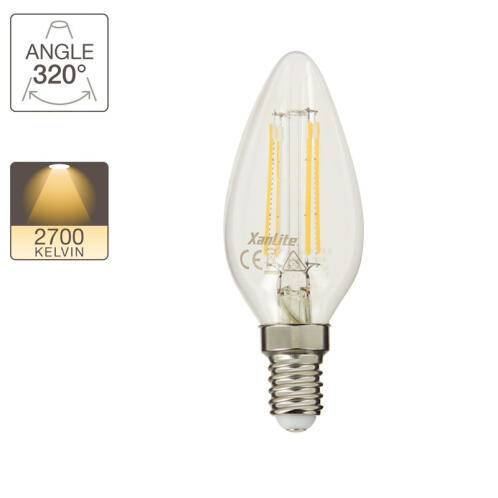 XANLITE ΛΑΜΠΤΗΡΑΣ LED FILAMENT Ε14 4W 2700Κ 470LM