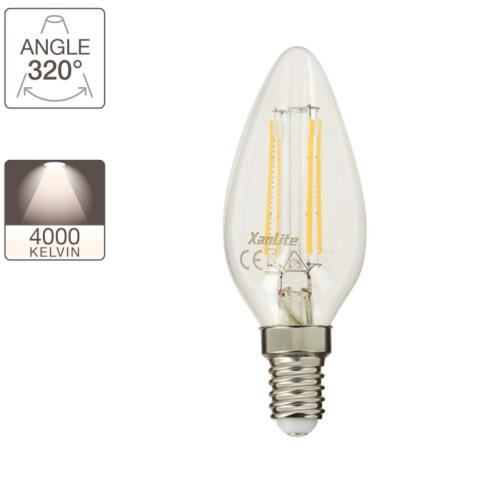 XANLITE ΛΑΜΠΤΗΡΑΣ LED FILAMENT Ε14 4W 4000Κ 470LM