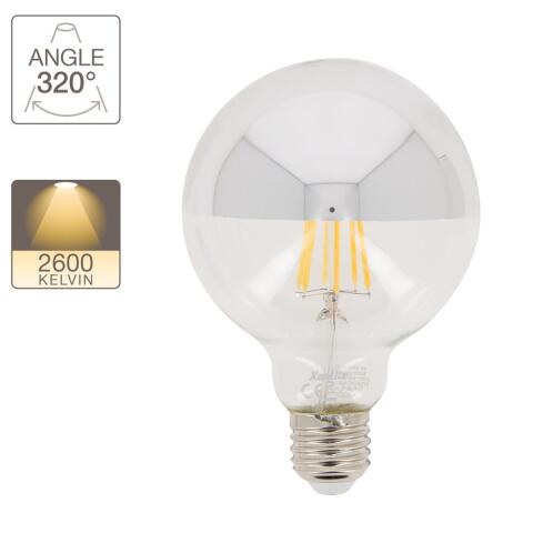 XANLITE ΛΑΜΠΤΗΡΑΣ LED DECO FILAMENT ΚΑΘΡΕΦΤΗ ΑΣΗΜΙ G95 E27 8W (60W) ΖΕΣΤΟ ΛΕΥΚΟ ΦΩΣ 2700K 400LM