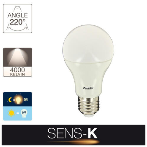 XANLITE ΛΑΜΠΤΗΡΑΣ LED A60 Ε27 11W 4000Κ 806LM ΜΕ ΑΝΙΧΝΕΥΤΗ ΗΜΕΡΑΣ ΝΥΧΤΑΣ