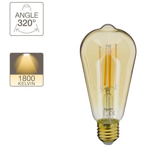 Xanlite Λαμπτήρας Led Deco Vintage St64 E27 7W (50W) Ζεστό Λευκό Φώς 1800K 638Lm 