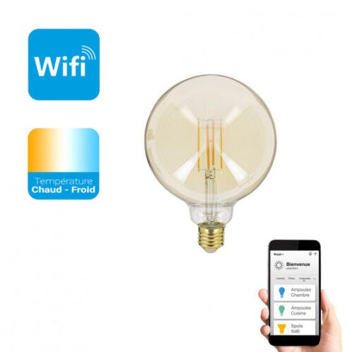 Xanlite Kozii Λαμπτηρας Led Smart Wifi και Bluetooth Filament CCT E27 G125 4,9W 470LM